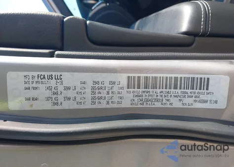 2016 Jeep Grand Cherokee Limited z USA, uszkodzony, nr VIN 1C4RJEBG4GC358318